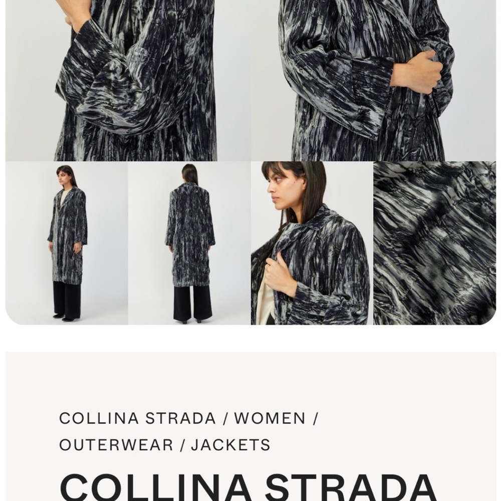 Collina Strada Crushed Velvet Jacket in Grey